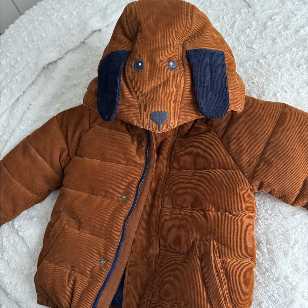 Mini Boden Corduroy Dog Puffer Coat